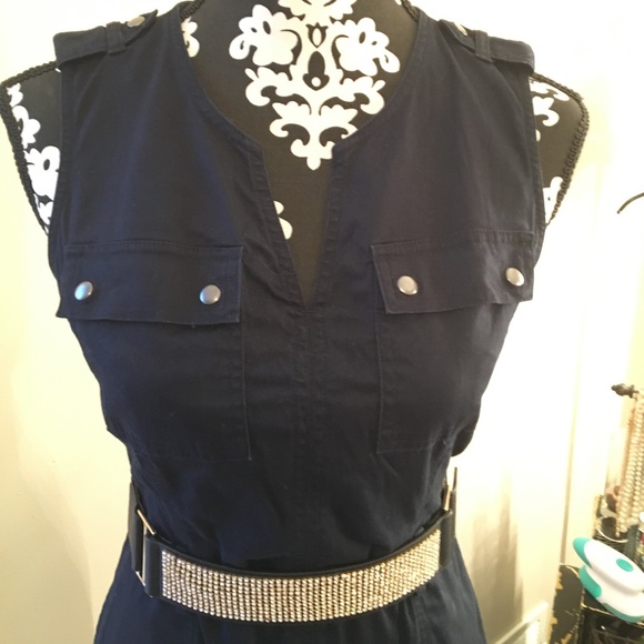 👗Navy Blue Banana Republic Dress Size 4👗 - Picture 3 of 7